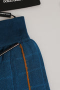 Men Blue Cotton Stretch Mid Calf Accessory Socks
