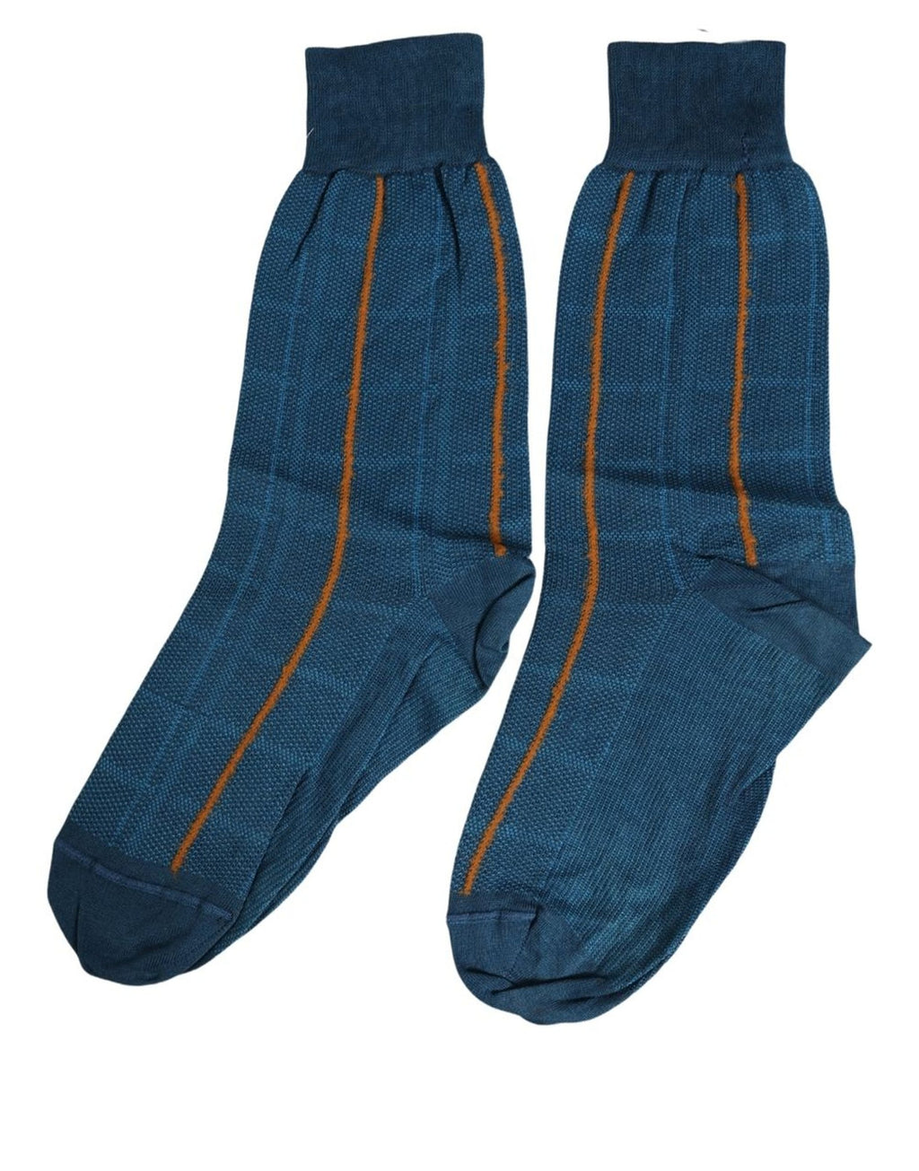 Men Blue Cotton Stretch Mid Calf Accessory Socks
