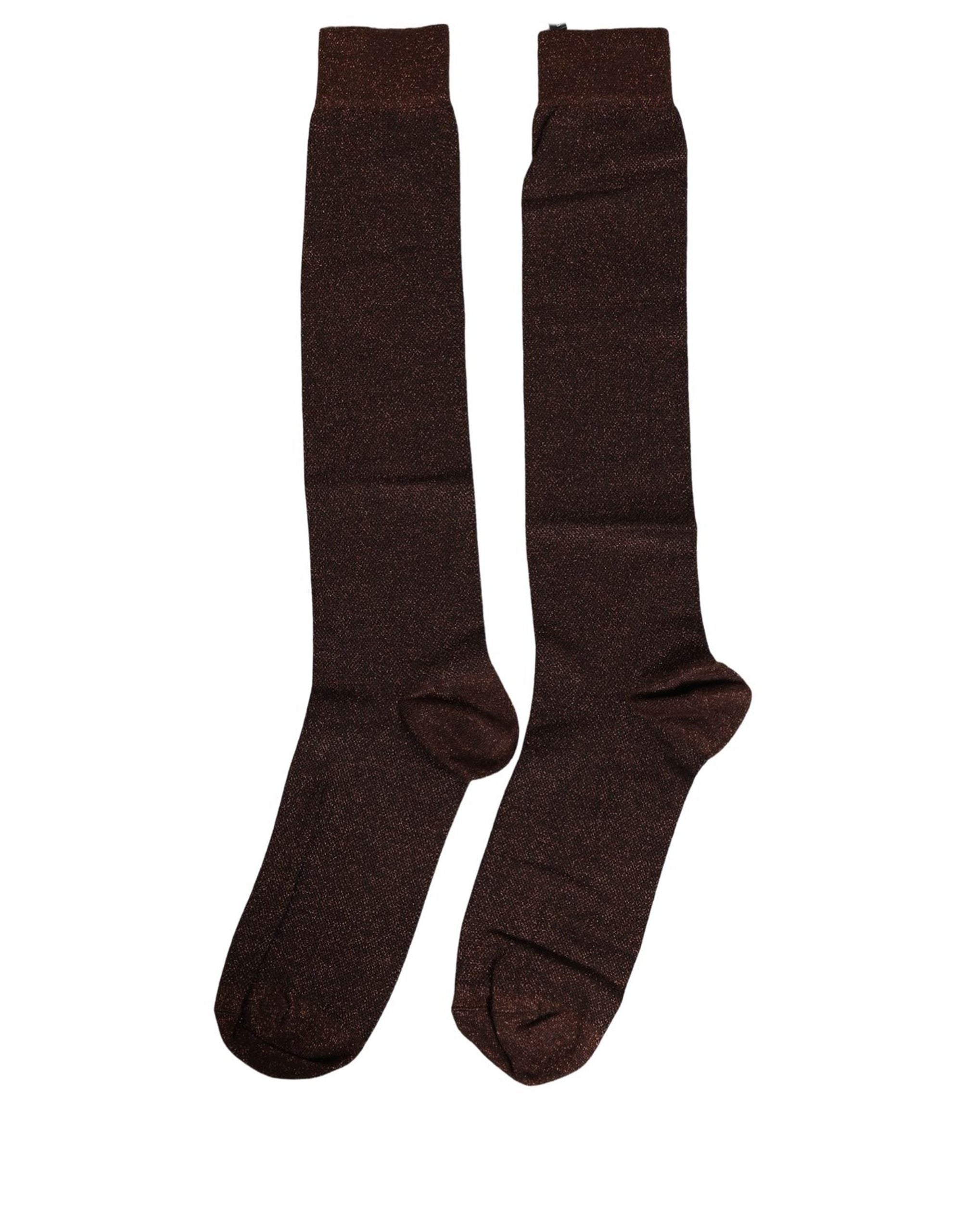 Men Brown Viscose Over The Calf Accessory Socks