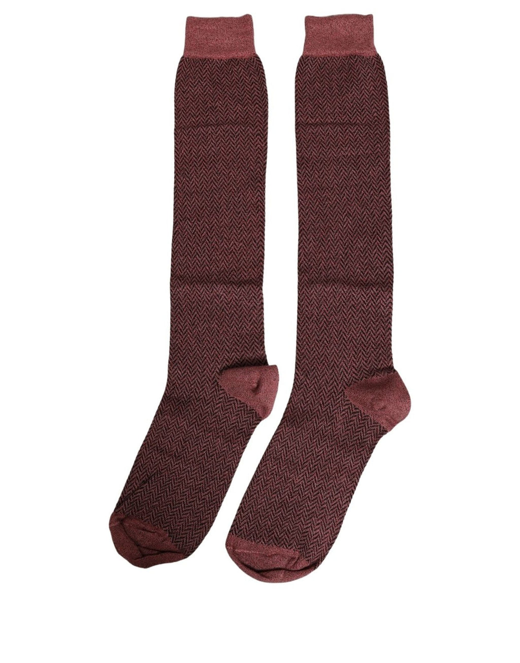 Burgundy Viscose Over The Calf Accessory Socks