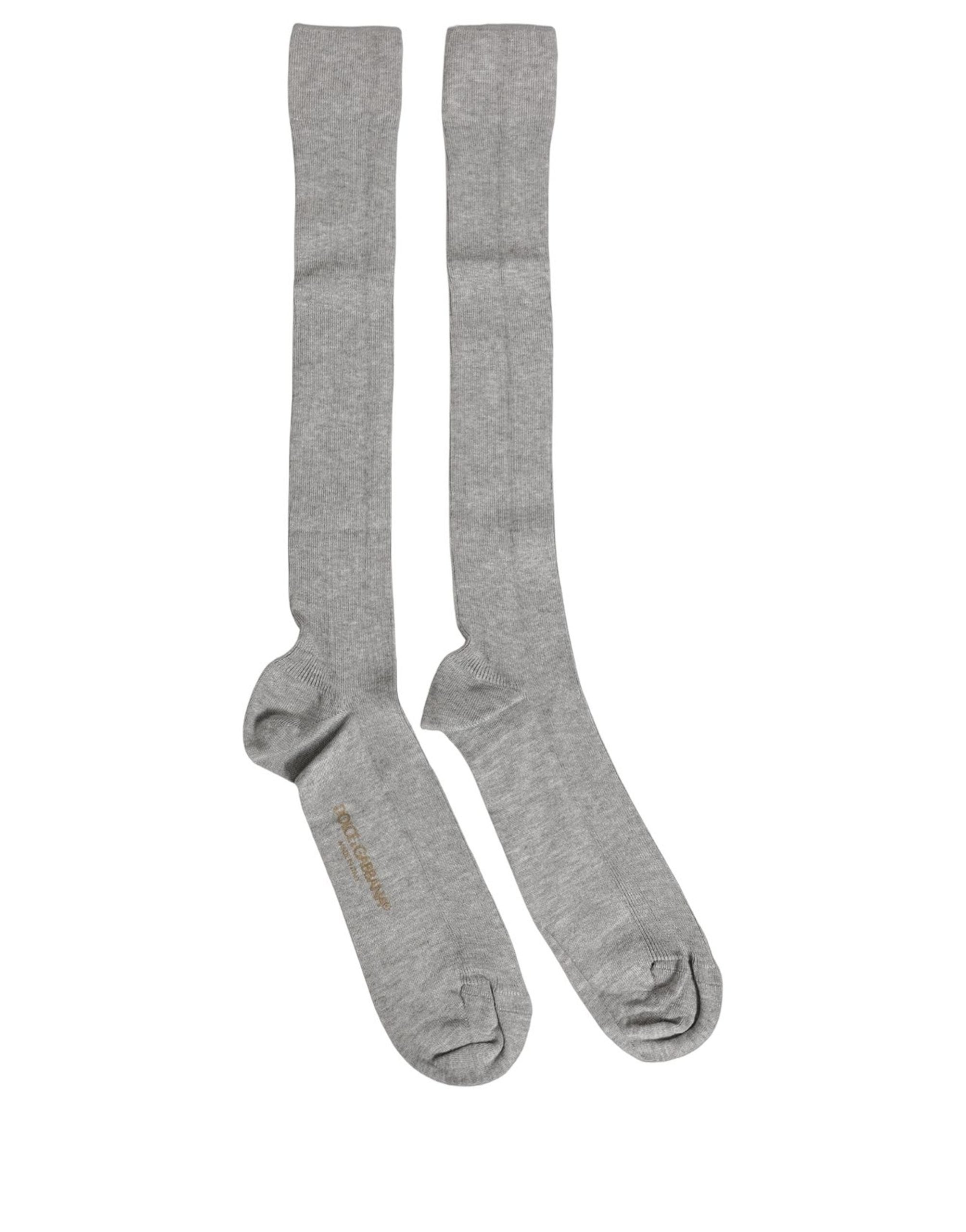 Men Gray Viscose Over The Calf Accessory Socks
