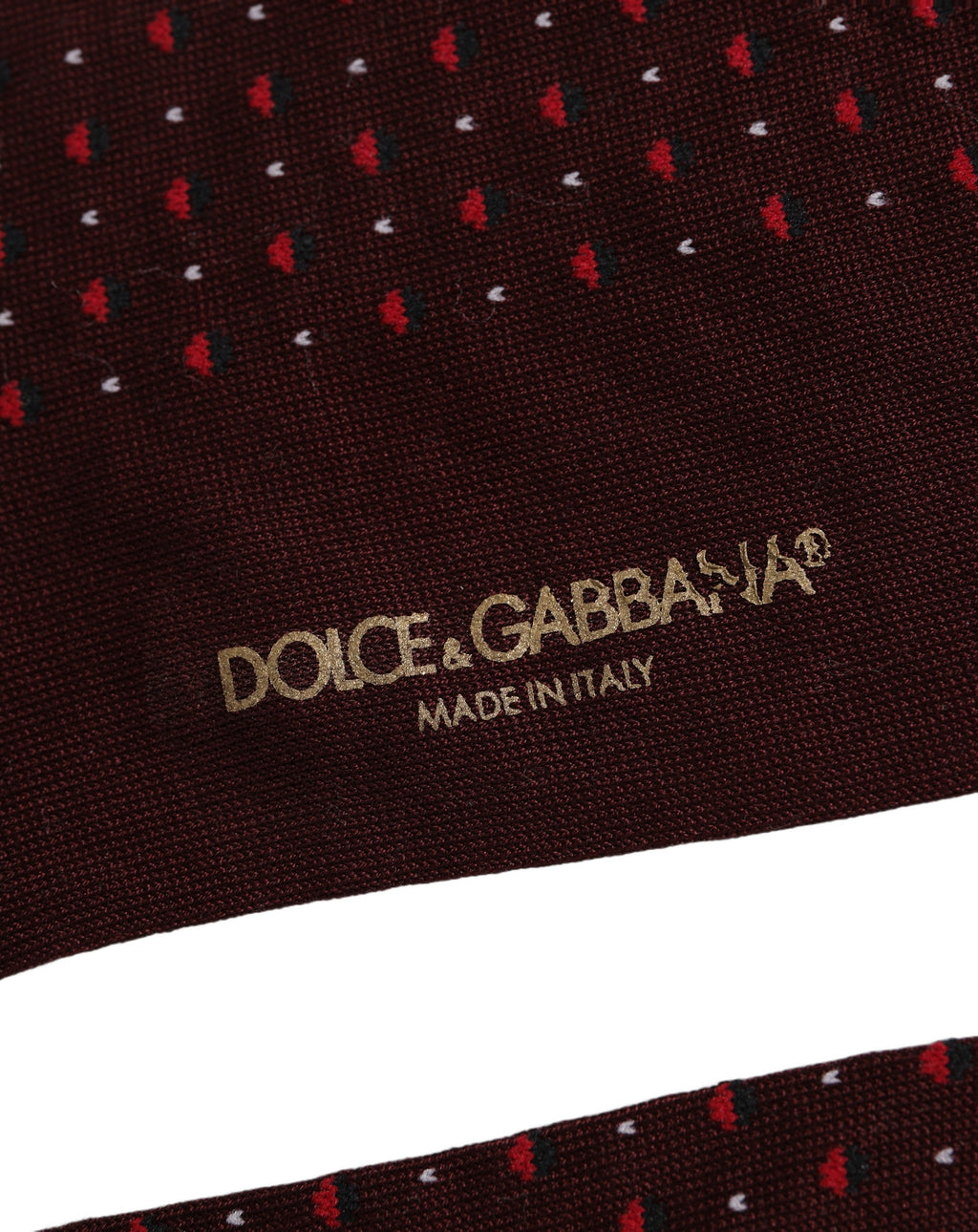 Burgundy Polka Dot Over The Calf Accessory Socks