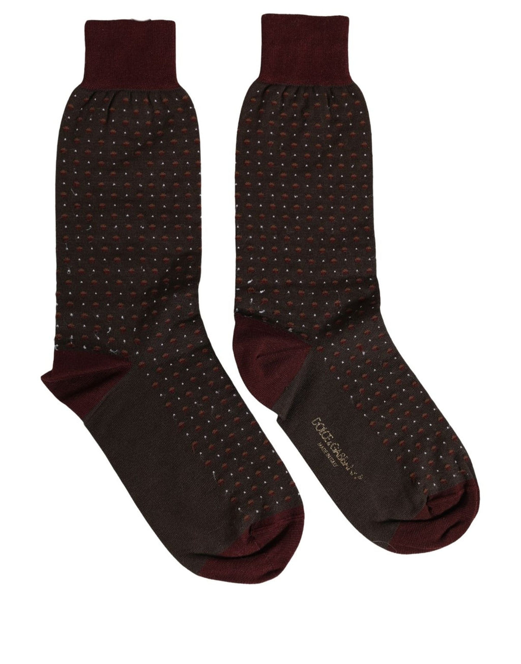 Maroon Dotted Wool Over The Calf Accessory Socks