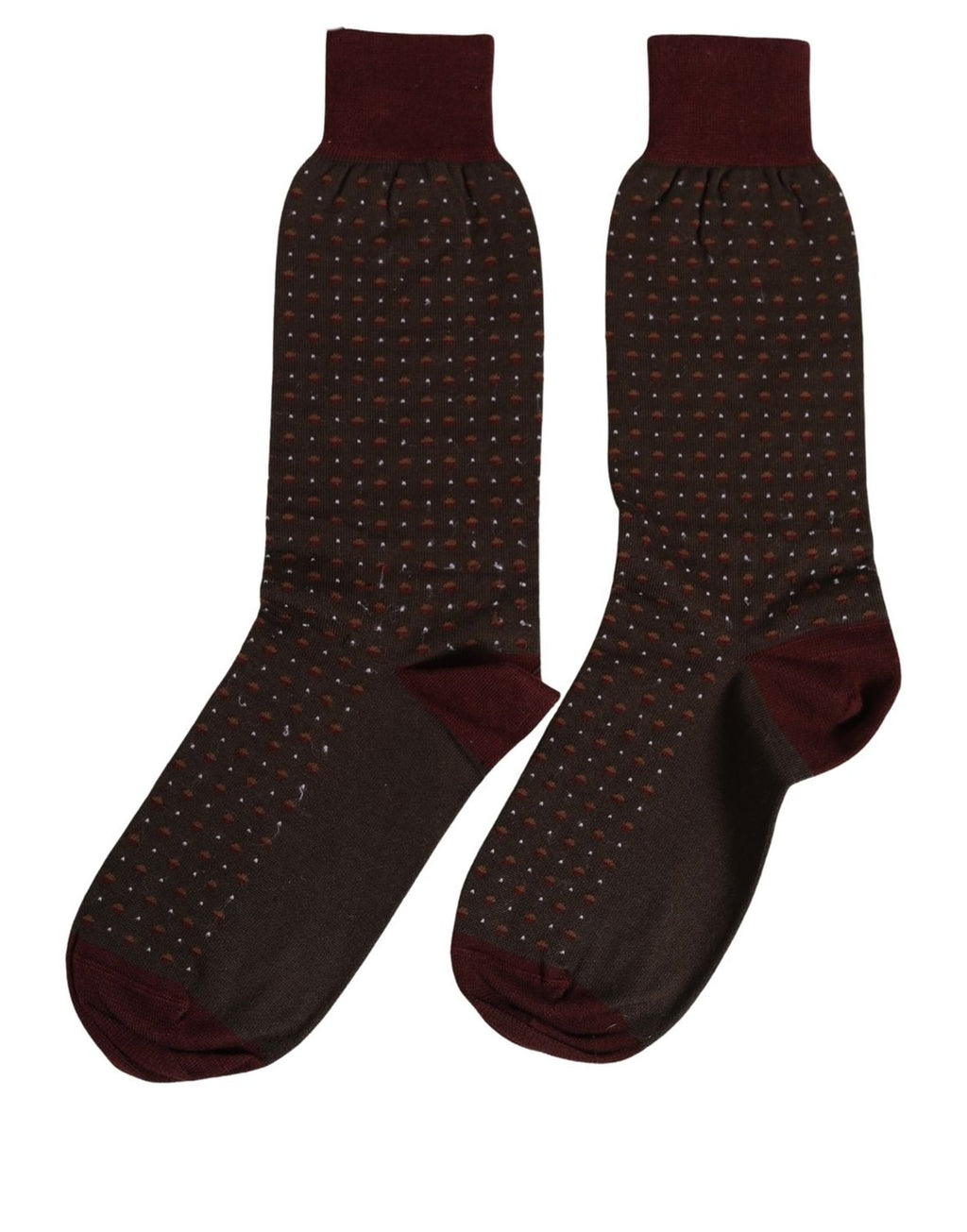 Maroon Dotted Wool Over The Calf Accessory Socks