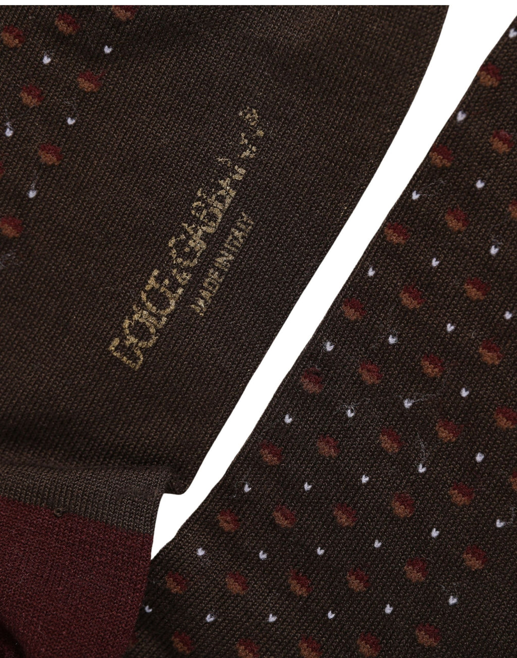 Maroon Dotted Wool Over The Calf Accessory Socks