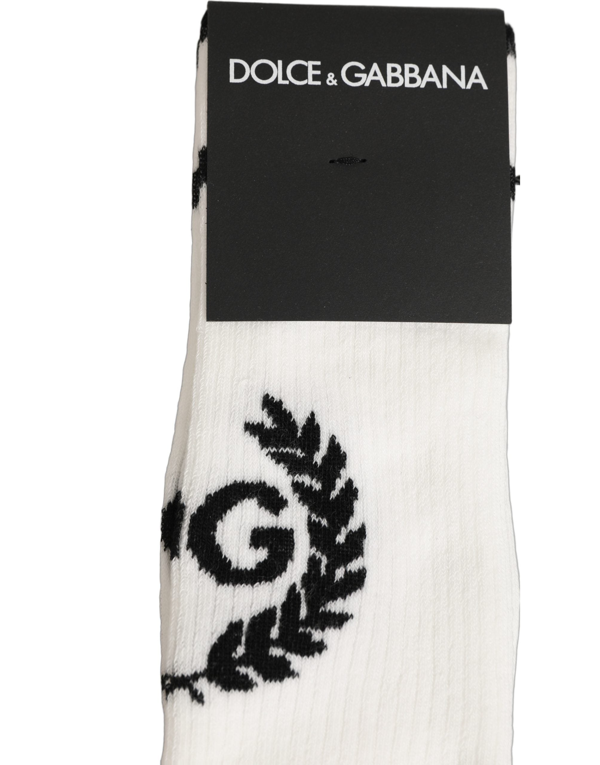 White Cotton DG Logo Mid Calf Accessory Socks