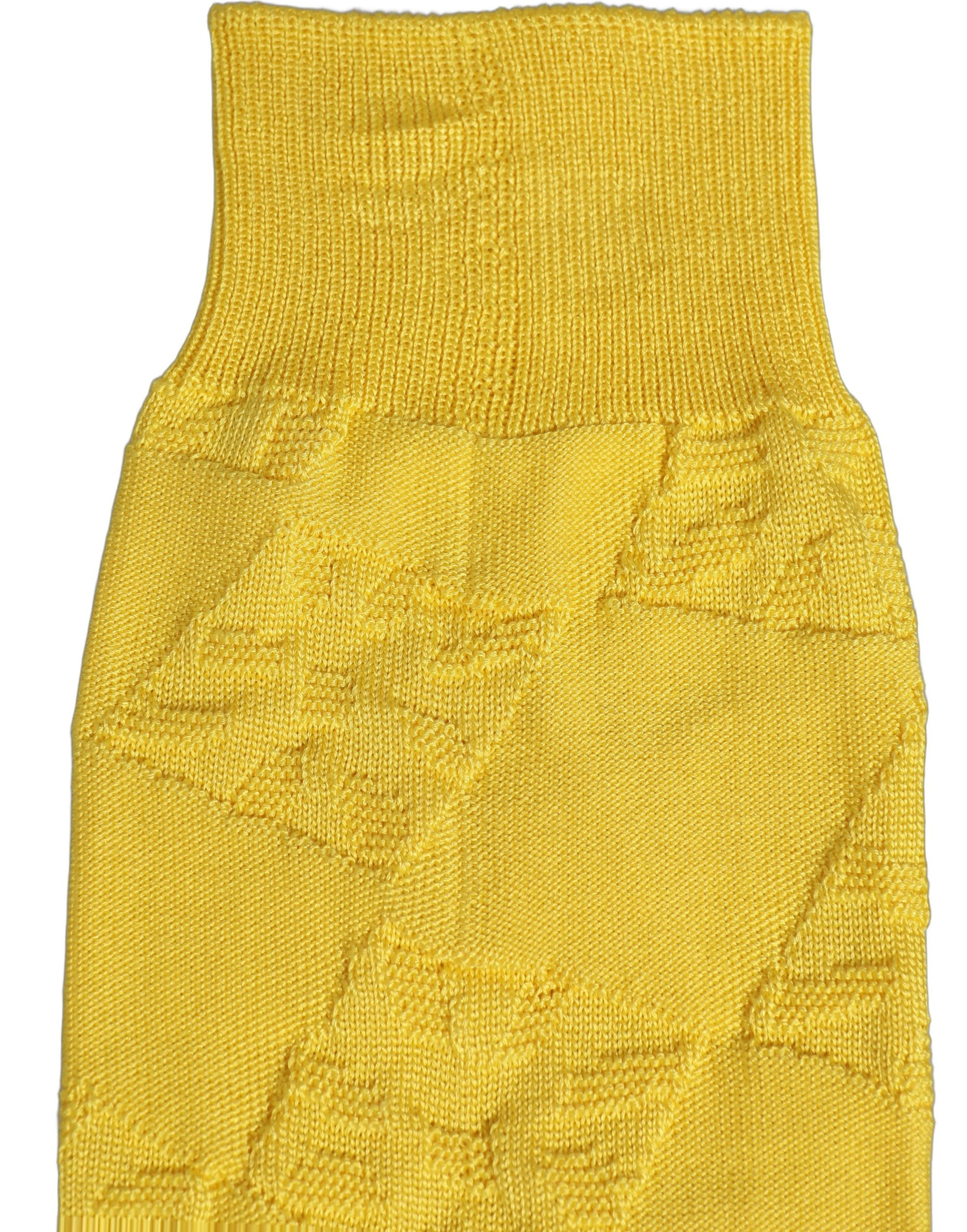 Men Yellow 100% Silk Mid Calf Accessory Socks