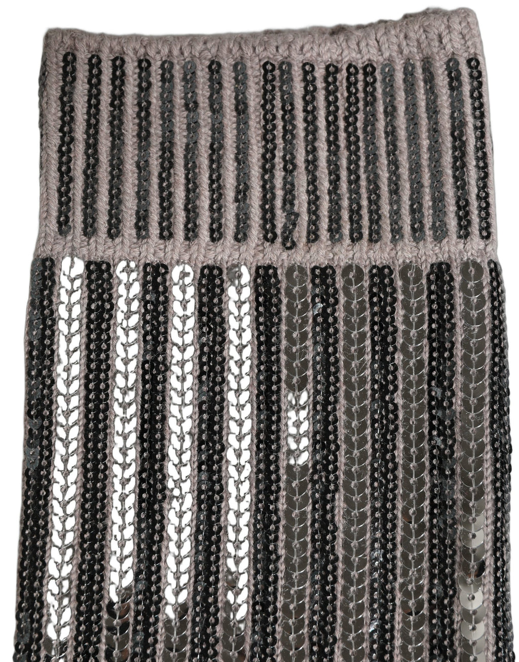 Gray Sequin Cotton Knit Mid Calf Accessory Socks
