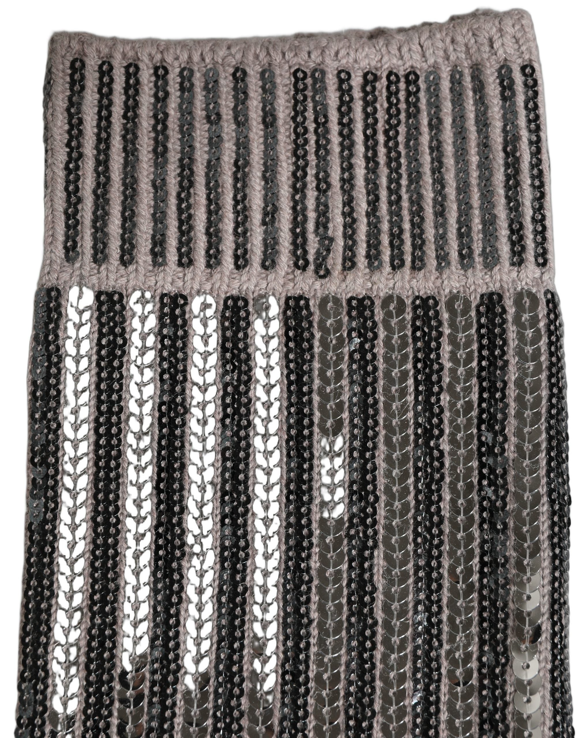 Gray Sequin Cotton Knit Mid Calf Accessory Socks