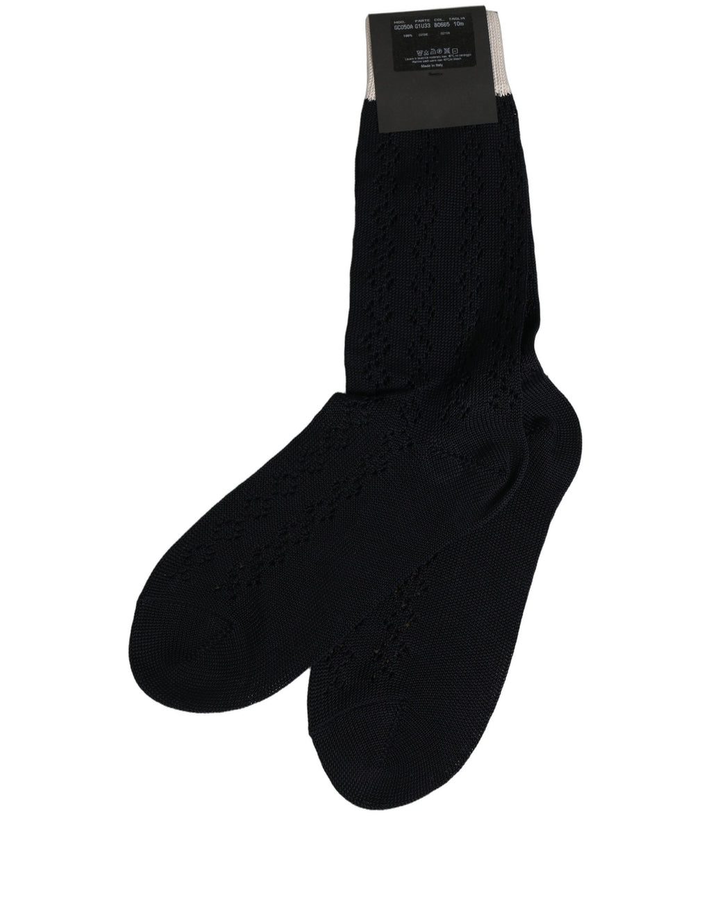 Dark Blue Cotton Knit Mid Calf Accessory Socks