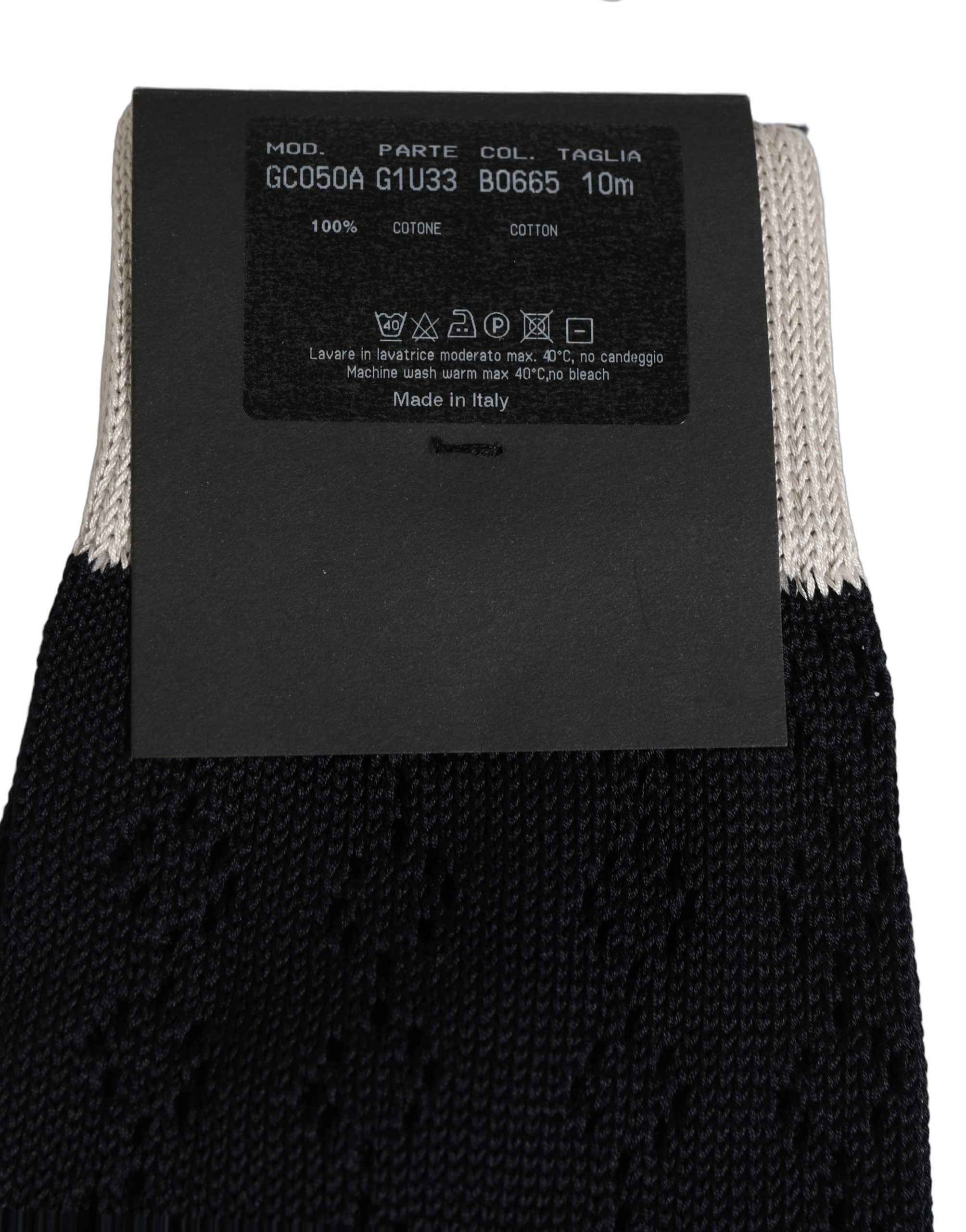 Dark Blue Cotton Knit Mid Calf Accessory Socks