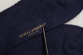Navy Blue Wool Crest Logo Knee High Accessory Socks
