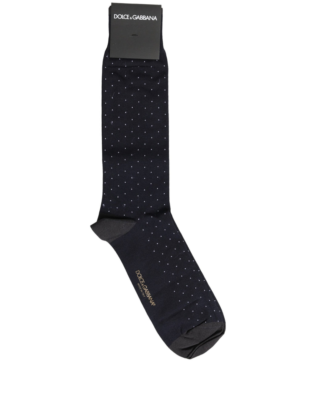 Men Black Cotton Polka Dot Mid Calf Accessory Socks