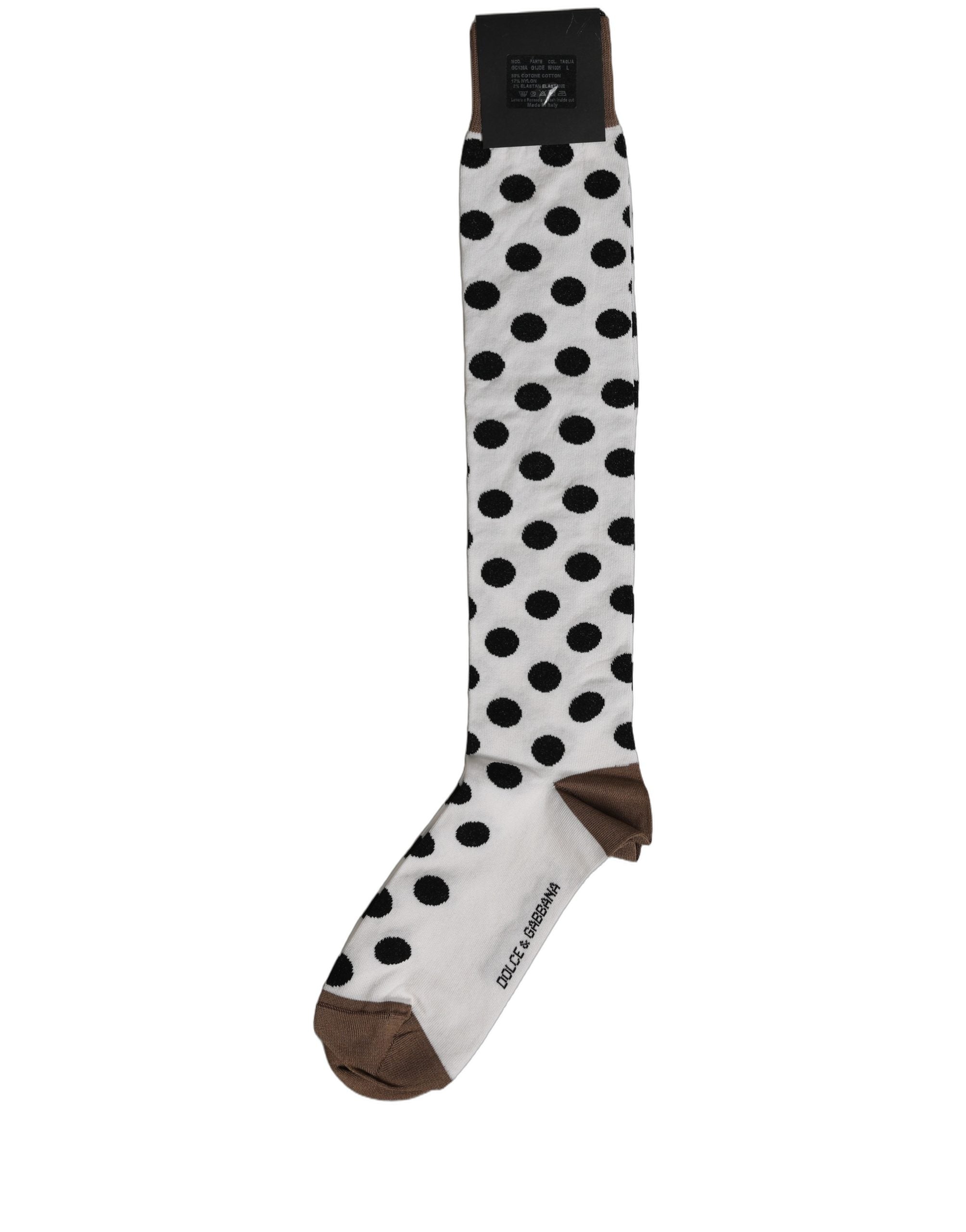 White Polka Dot Over The Calf Accessory Socks