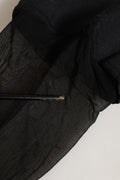 Black Nylon Logo Calf Long Women Accessory Socks