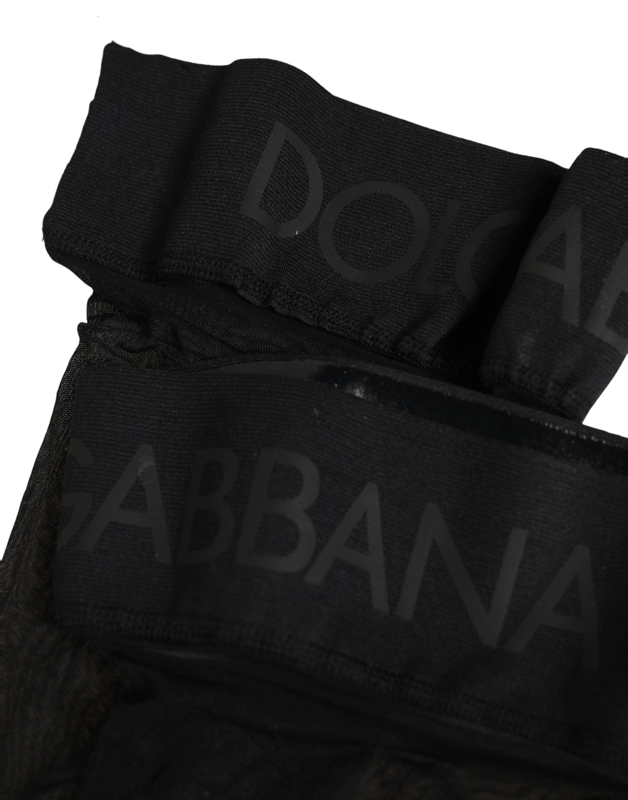 Black Nylon Logo Calf Long Women Accessory Socks