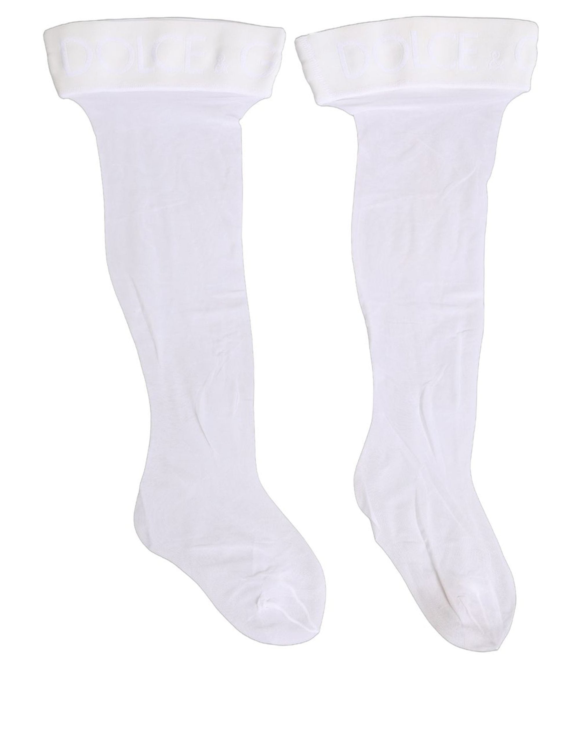 .White Nylon Logo Calf Long Women Accessory Socks