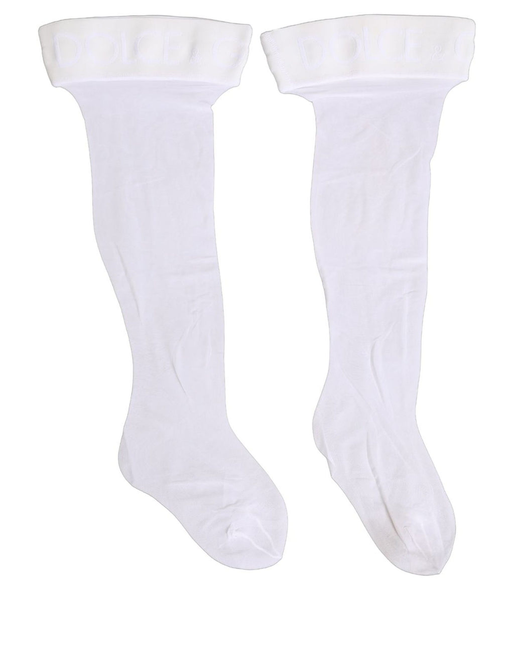 .White Nylon Logo Calf Long Women Accessory Socks