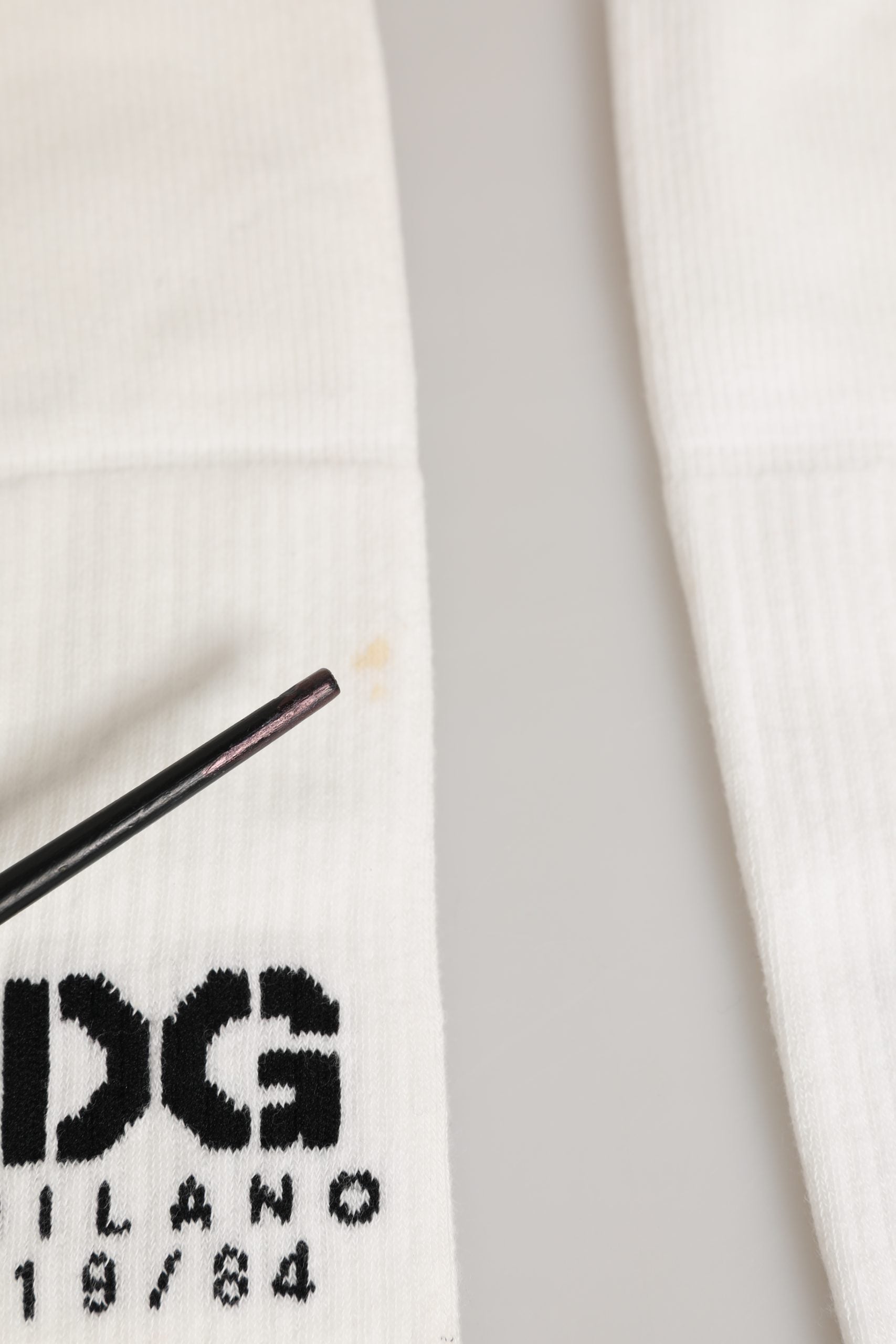 Men White Cotton Over The Calf Accessory Socks