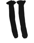 Black Wool Logo Calf Long Women Accessory Socks