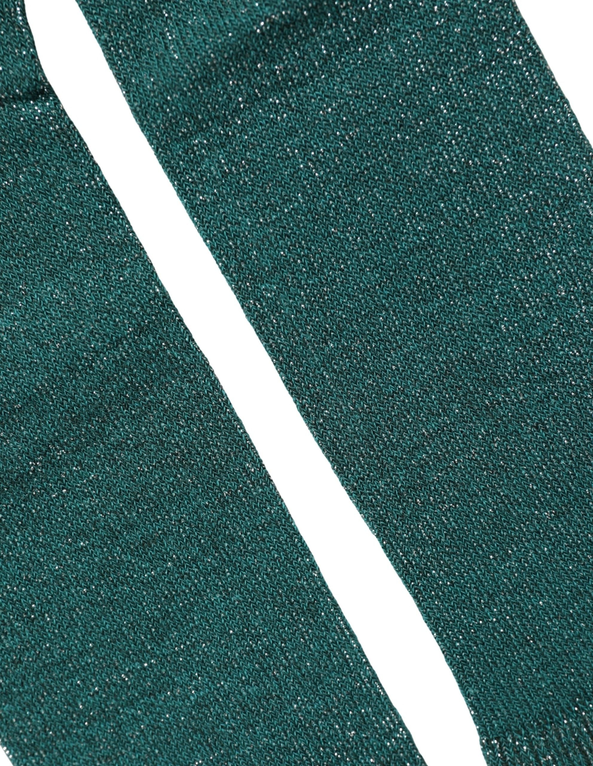 Dark Green Viscose Logo Mid Calf Accessory Socks