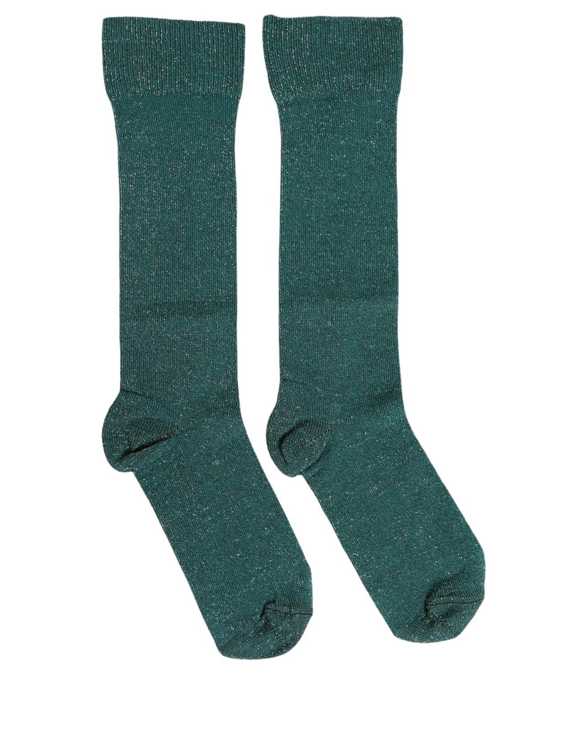 Dark Green Viscose Logo Mid Calf Accessory Socks