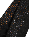 Dark Gray Sequined Wool Knee High Accessory Socks