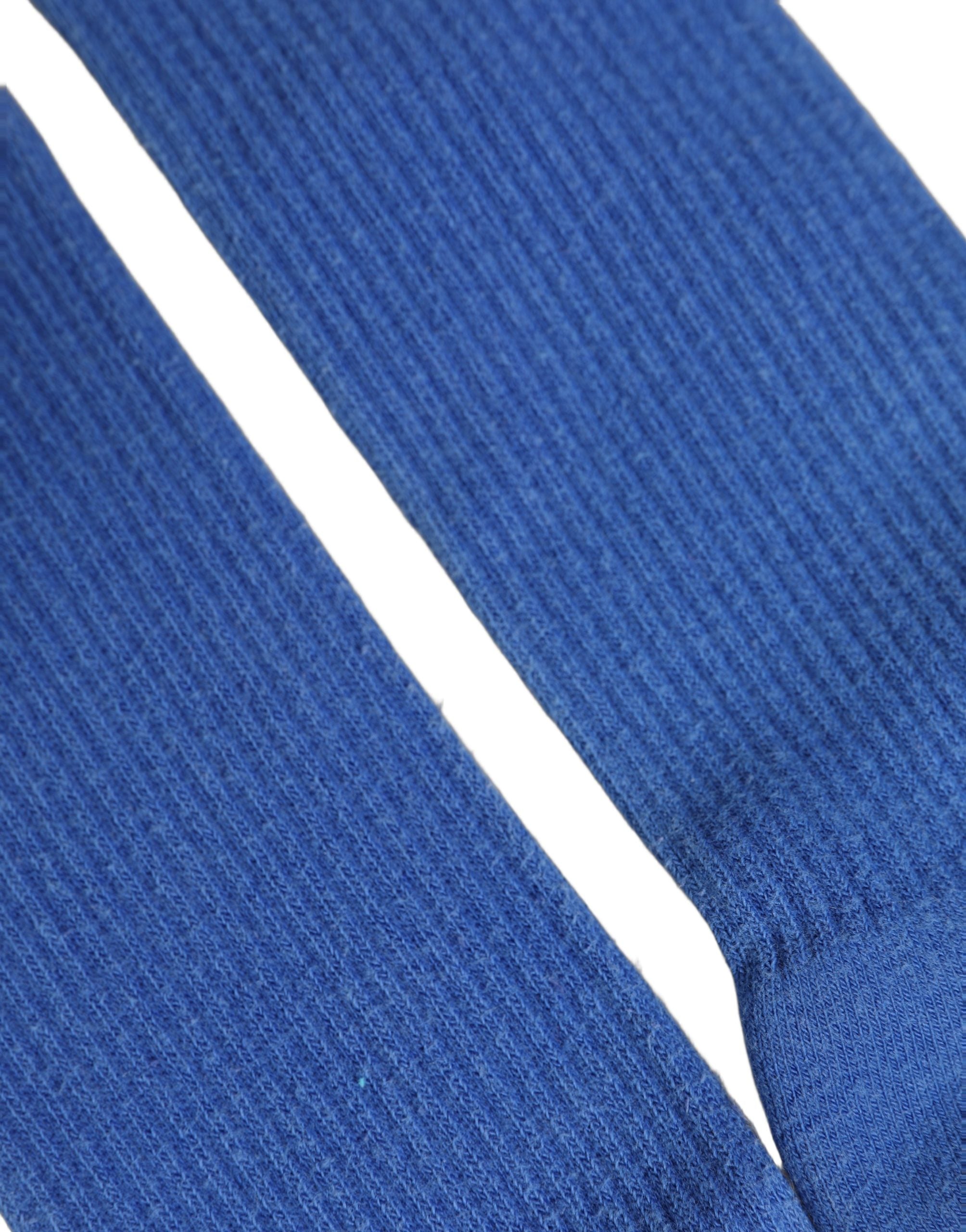 Blue Cotton Ribbed Mid Calf Women Accessory Socks