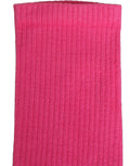 Pink Cotton Ribbed Mid Calf Women Accessory Socks