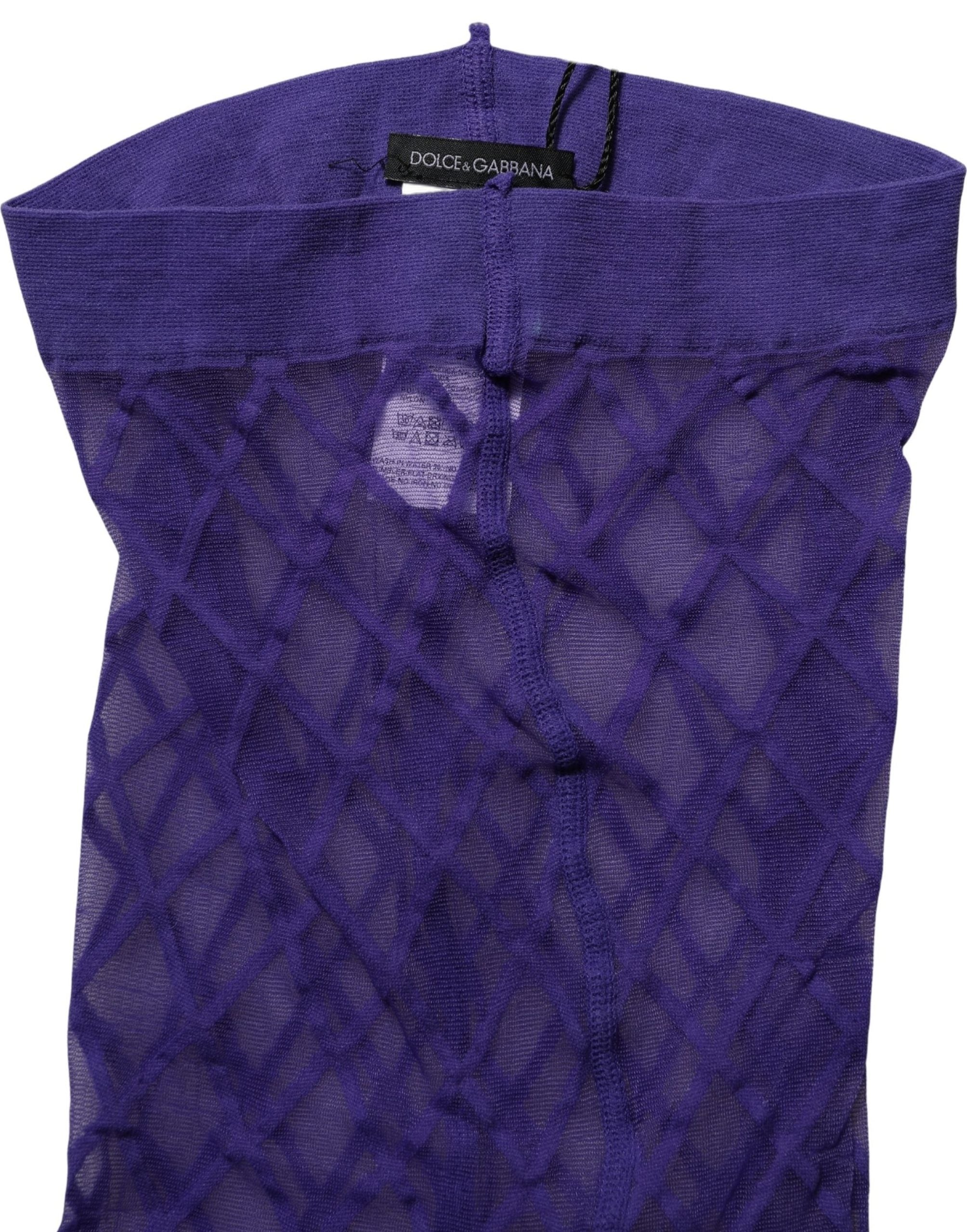 Purple Nylon Fishnet Pantyhose Stockings Socks