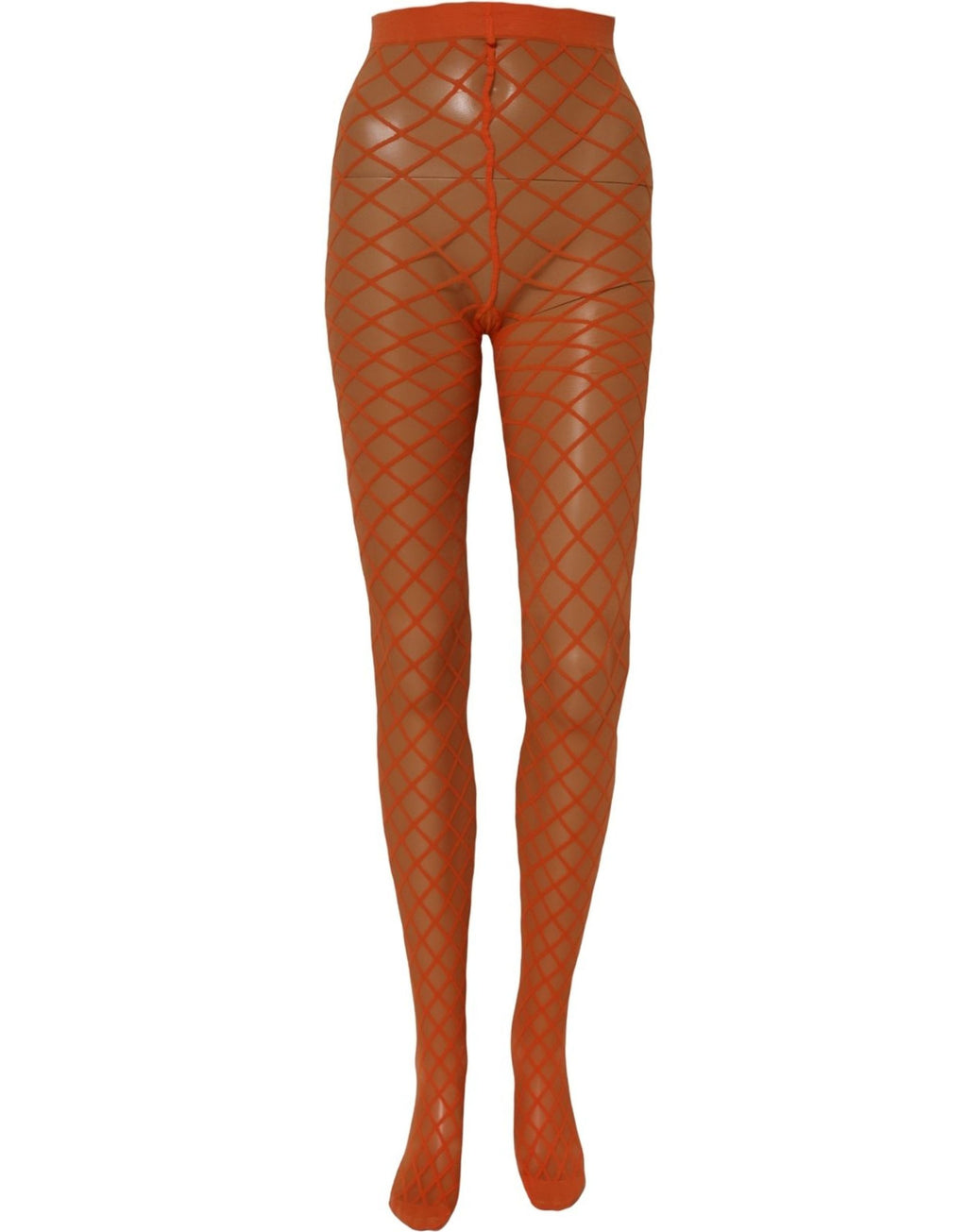 Orange Nylon Fishnet Pantyhose Stockings Socks