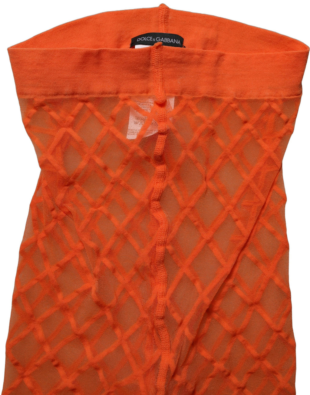 Orange Nylon Fishnet Pantyhose Stockings Socks