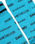 Light Blue Cotton Logo Mid Calf Accessory Socks