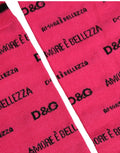 Pink Cotton Logo Print Mid Calf Accessory Socks