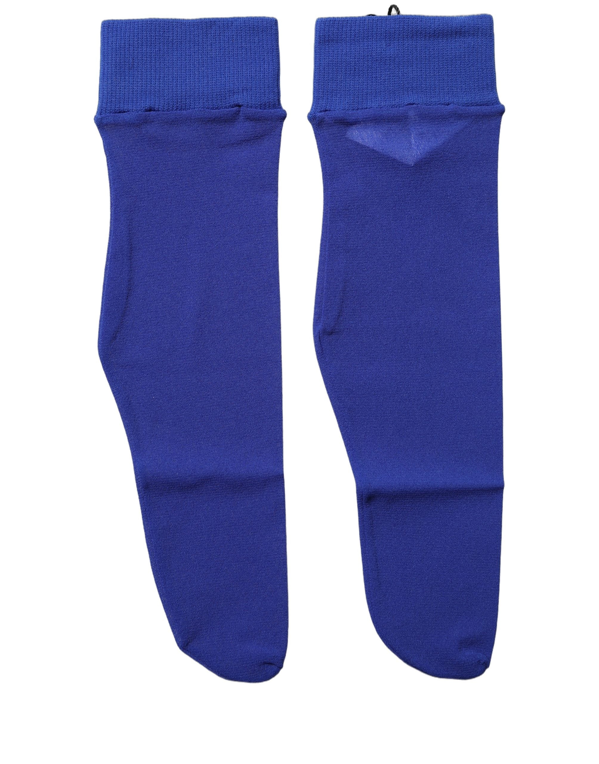 Royal Blue Mid Calf Sheer Nylon Accessory Socks