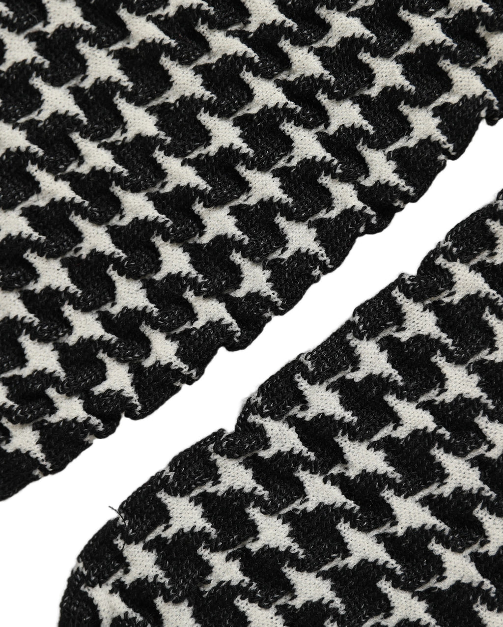 Black White Houndstooth Ankle Length Socks