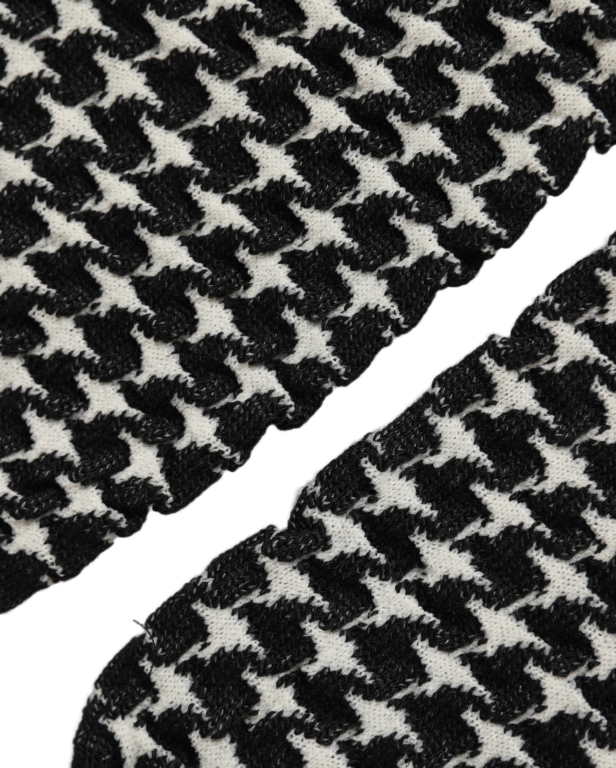 Black White Houndstooth Ankle Length Socks