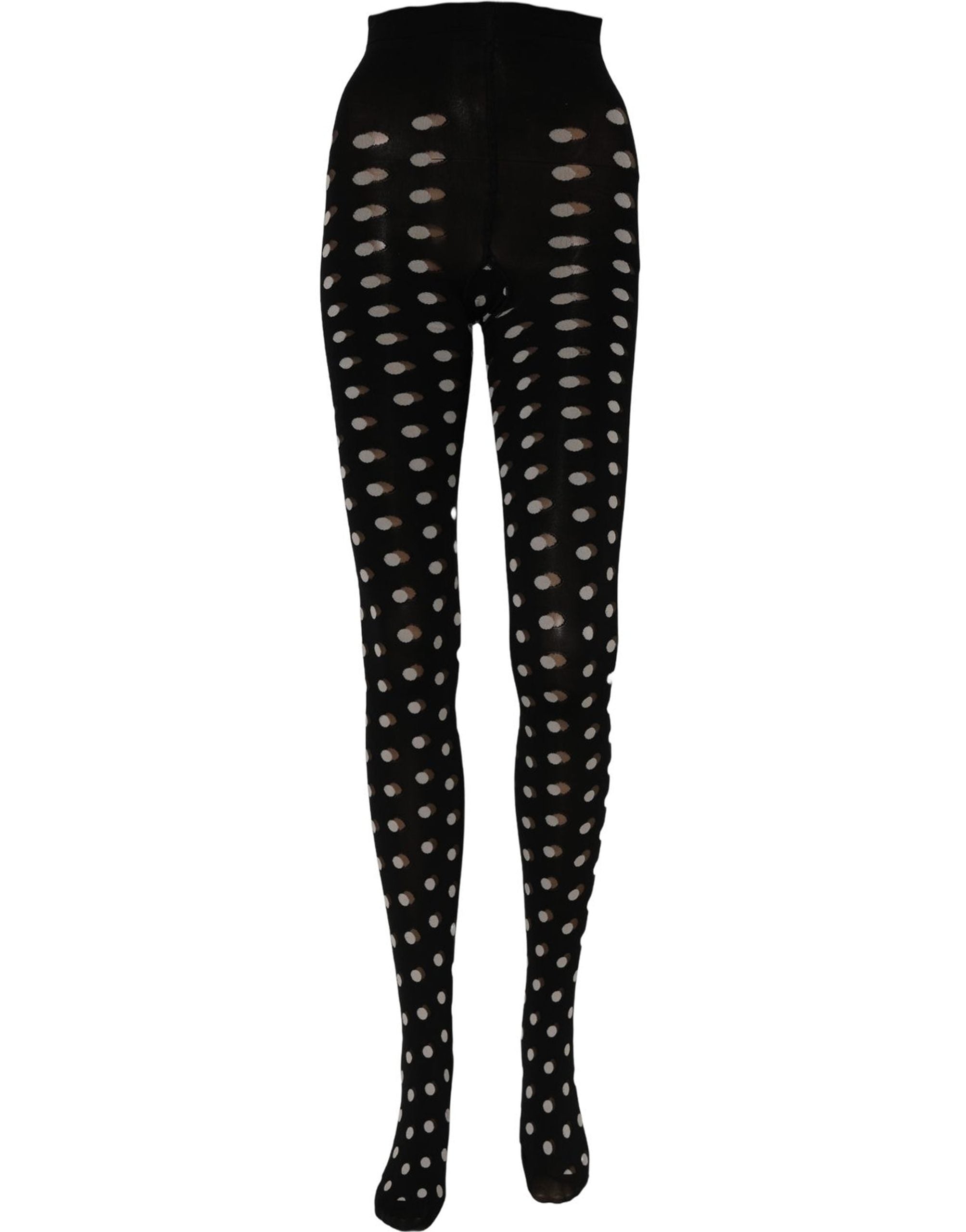 Black Polka Dot Fishnet Pantyhose Stockings Socks