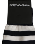 Black White Stripes Cotton Mid Calf Accessory Socks
