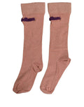 Dusty Pink Embroidered Mid Calf Accessory Socks