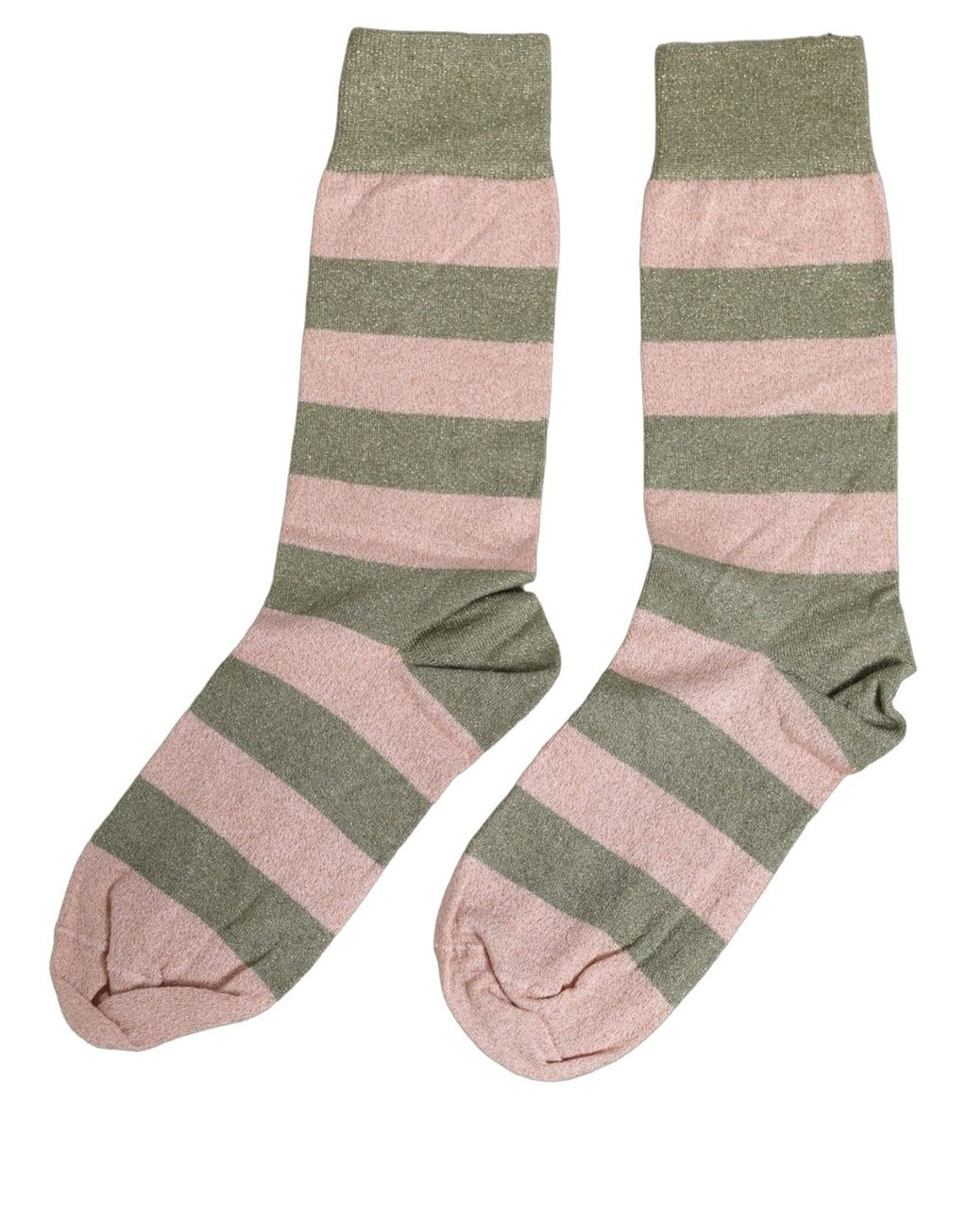 Gray Pink Stripes Mid Calf Accessory Socks