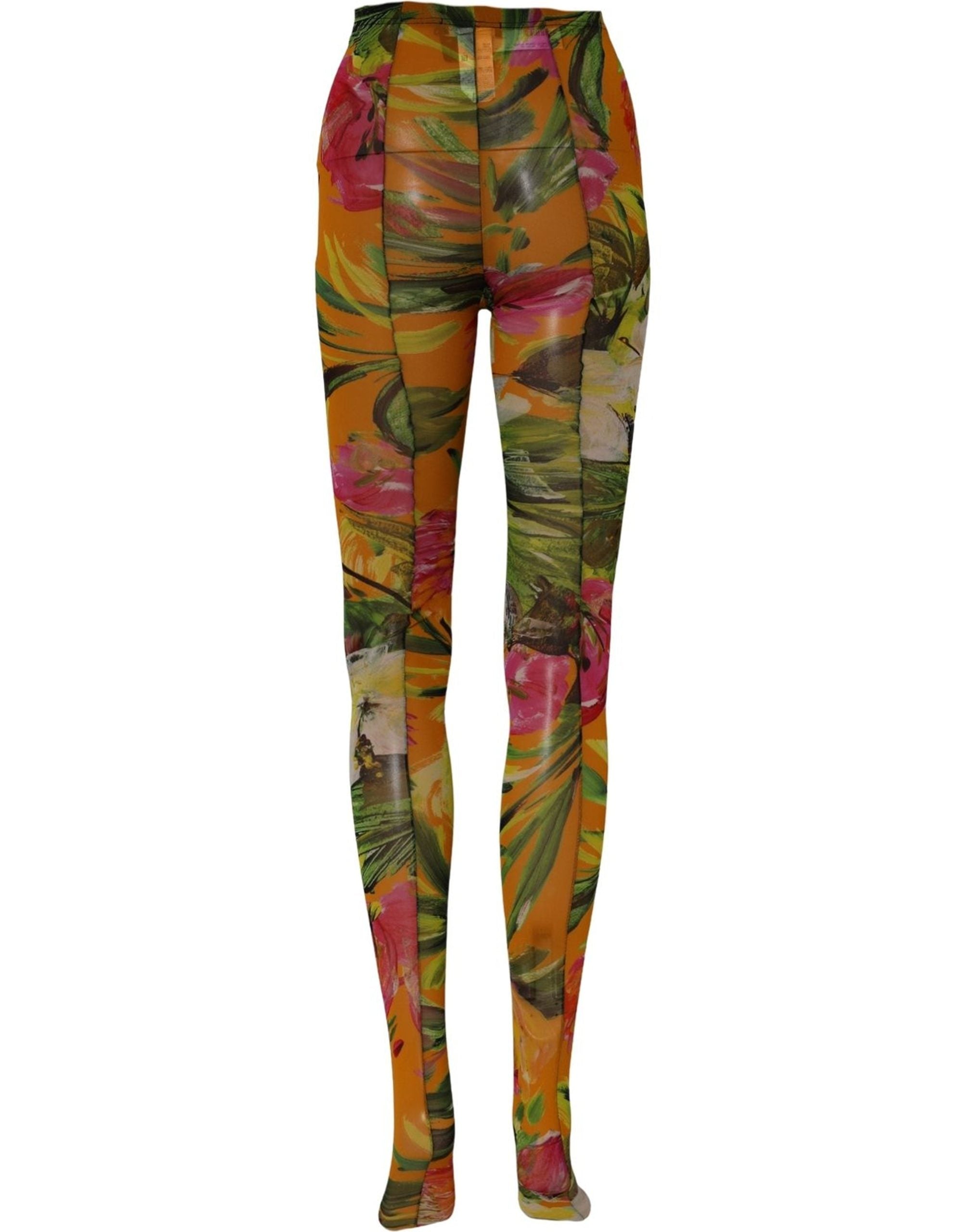 Floral Nylon Tights Stockings Multicolor Socks