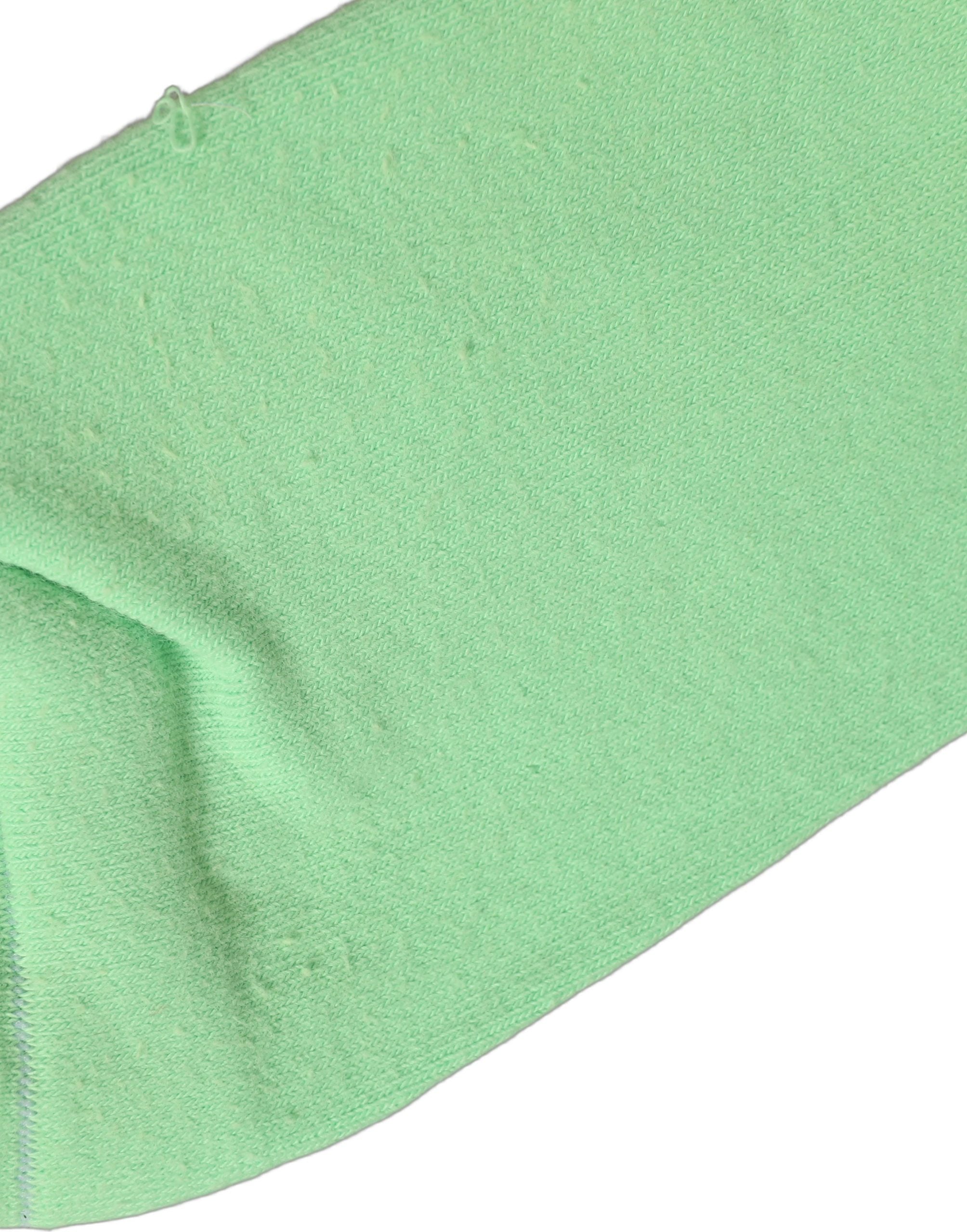 Green Cotton Ribbed Mid Calf Women Accessory Socks
