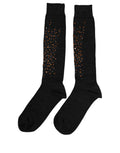 Dark Gray Sequined Wool Knee High Accessory Socks