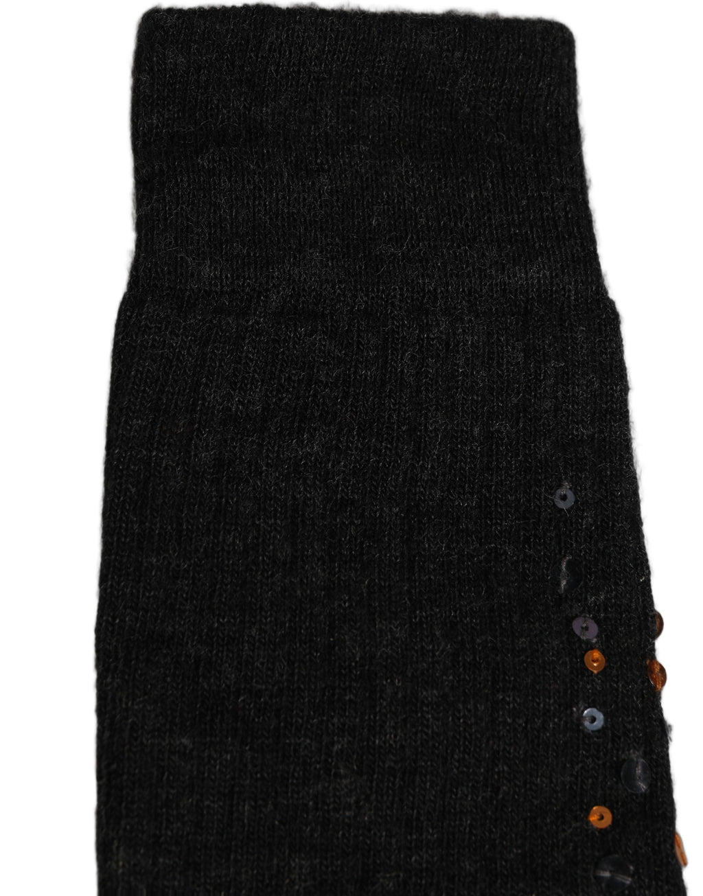 Dark Gray Sequined Wool Knee High Accessory Socks
