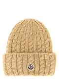 Beige Alpaca Leather Beanie