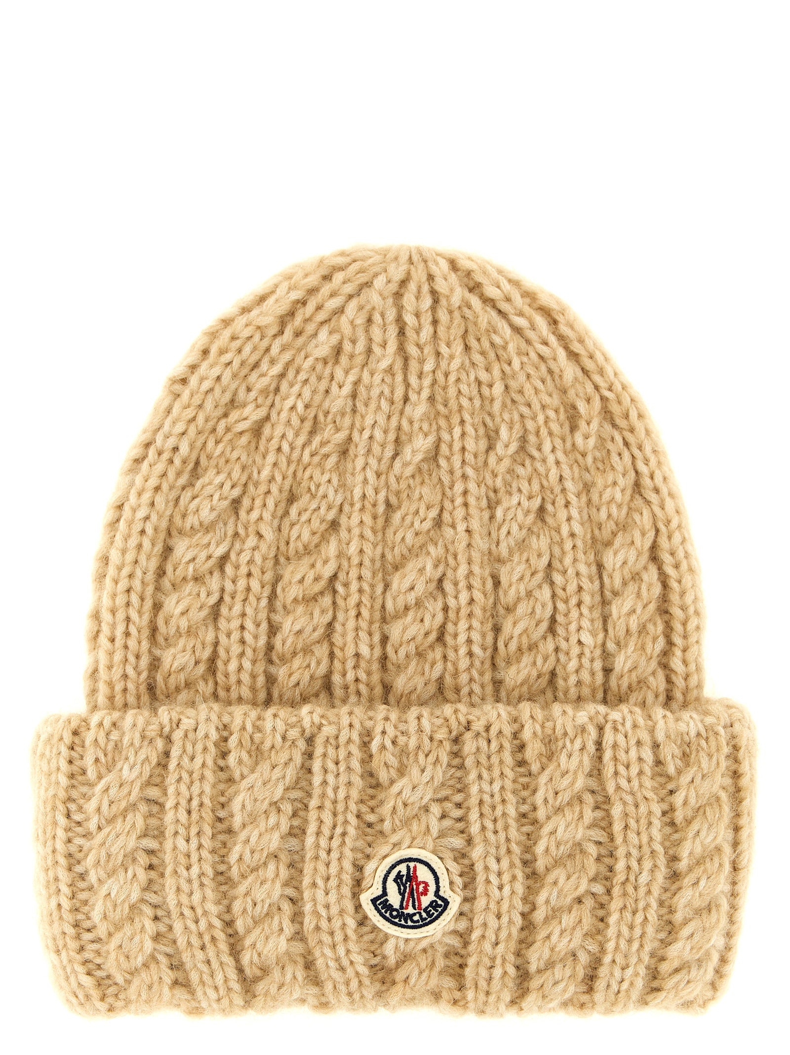Beige Alpaca Leather Beanie