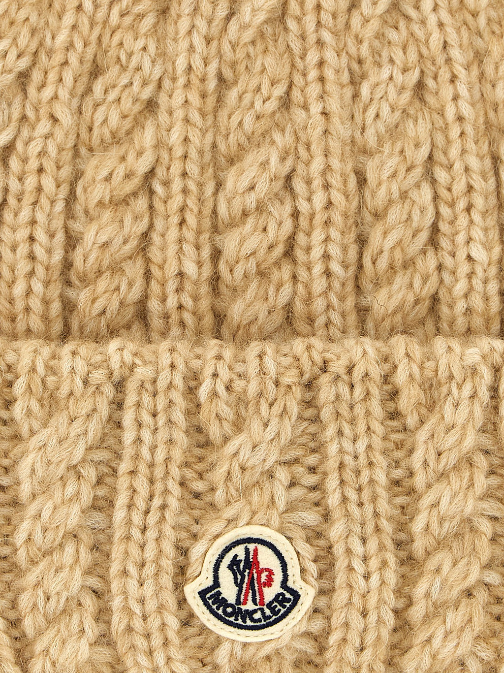 Beige Alpaca Leather Beanie