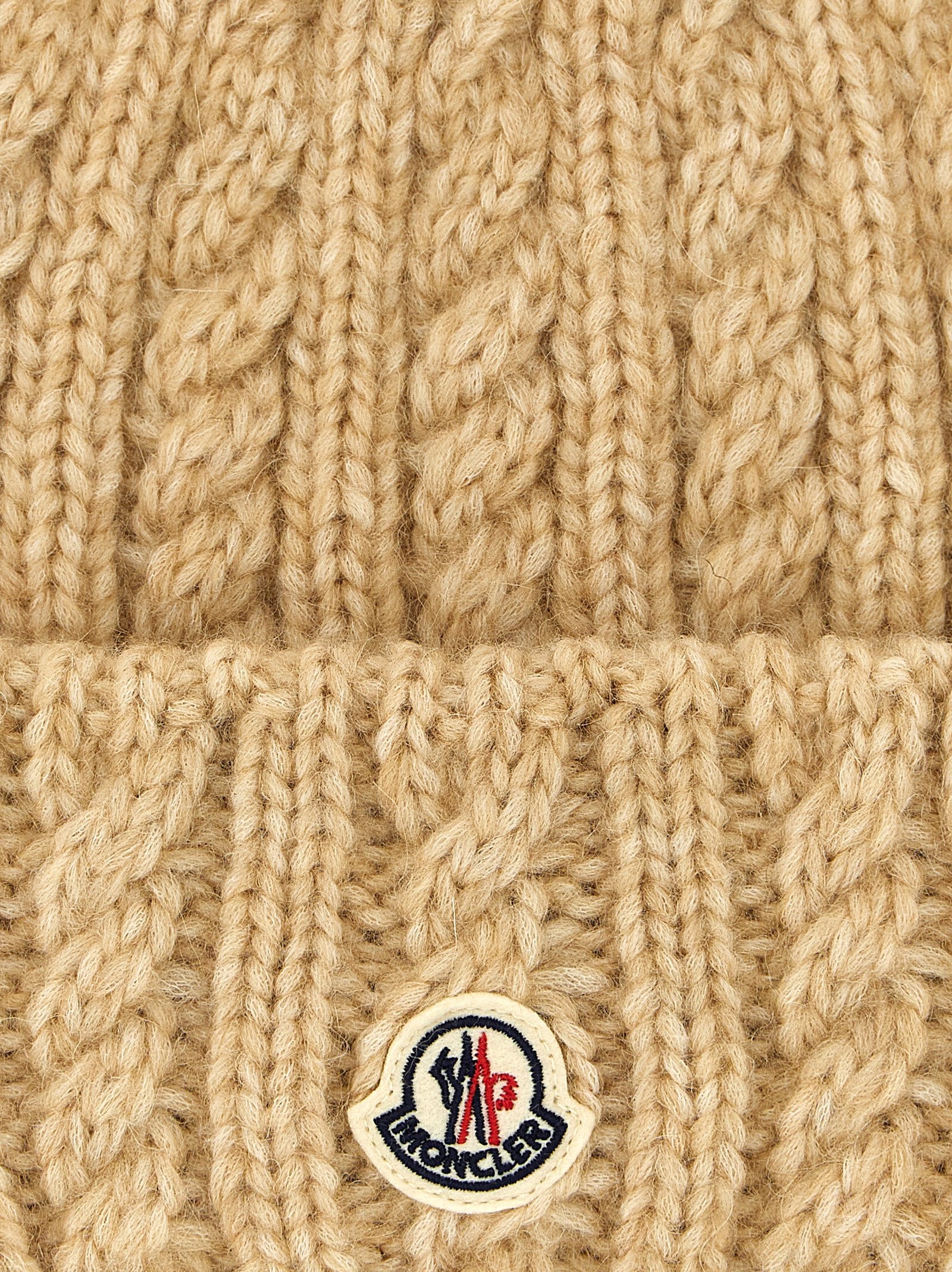 Beige Alpaca Leather Beanie