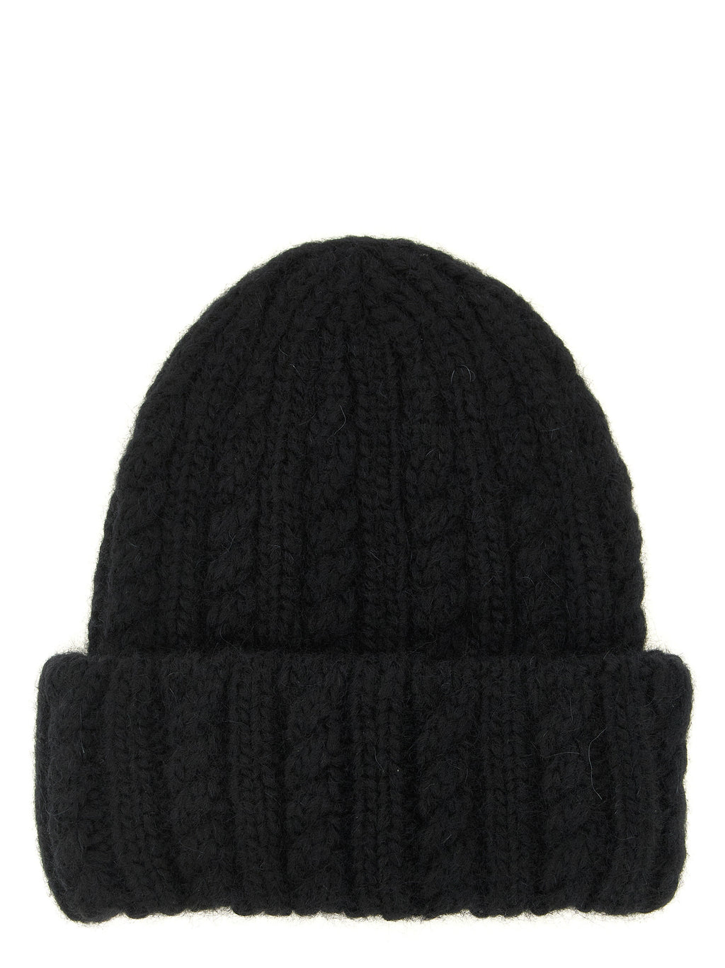 Black Alpaca Leather Beanie